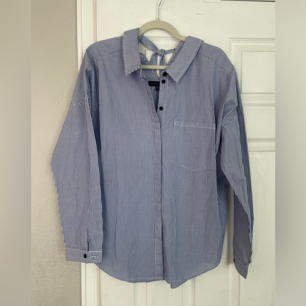 Fun oversized pinstripe shirt